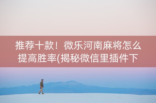 推荐十款！微乐河南麻将怎么提高胜率(揭秘微信里插件下载)