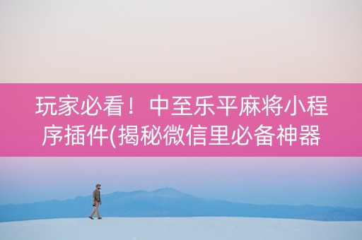 玩家必看！中至乐平麻将小程序插件(揭秘微信里必备神器)