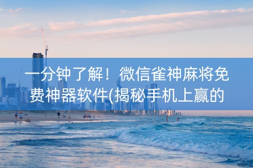 一分钟了解！微信雀神麻将免费神器软件(揭秘手机上赢的诀窍)