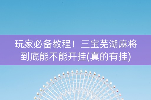 玩家必备教程！三宝芜湖麻将到底能不能开挂(真的有挂)