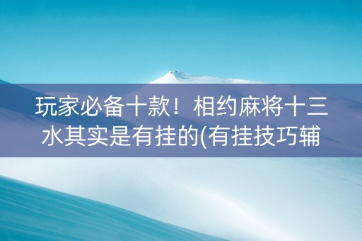 玩家必备十款！相约麻将十三水其实是有挂的(有挂技巧辅助器)