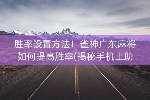 胜率设置方法！雀神广东麻将如何提高胜率(揭秘手机上助赢神器)