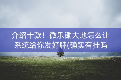 介绍十款！微乐锄大地怎么让系统给你发好牌(确实有挂吗)
