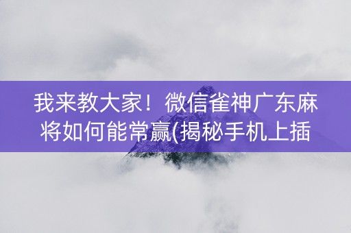我来教大家！微信雀神广东麻将如何能常赢(揭秘手机上插件免费)