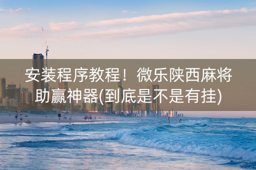 安装程序教程！微乐陕西麻将助赢神器(到底是不是有挂)
