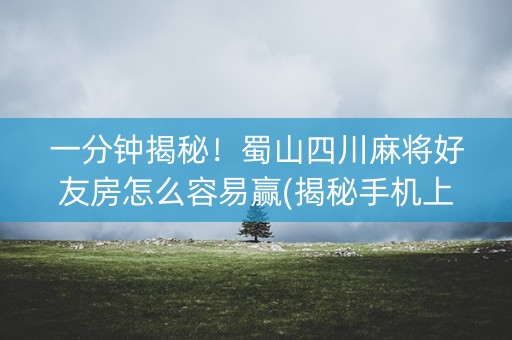 一分钟揭秘！蜀山四川麻将好友房怎么容易赢(揭秘手机上输赢规律)