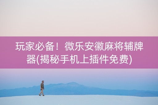 玩家必备！微乐安徽麻将辅牌器(揭秘手机上插件免费)