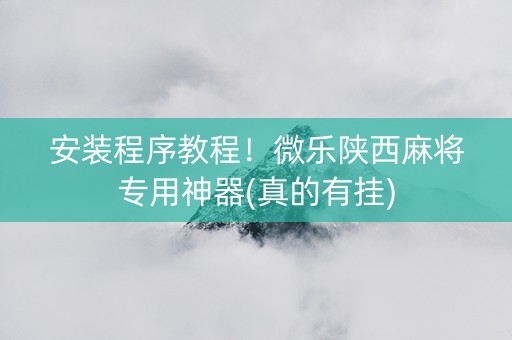 安装程序教程！微乐陕西麻将专用神器(真的有挂)