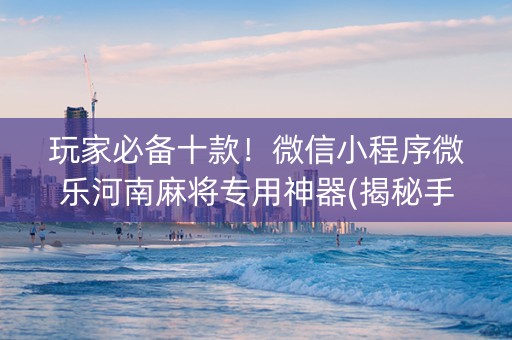 玩家必备十款！微信小程序微乐河南麻将专用神器(揭秘手机上自建房怎么赢)
