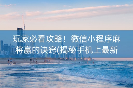玩家必看攻略！微信小程序麻将赢的诀窍(揭秘手机上最新神器下载)