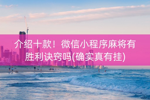 介绍十款！微信小程序麻将有胜利诀窍吗(确实真有挂)
