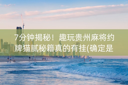 7分钟揭秘！趣玩贵州麻将约牌猫腻秘籍真的有挂(确定是有挂)