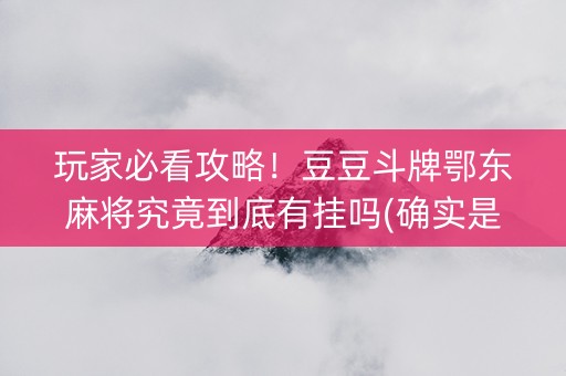 玩家必看攻略！豆豆斗牌鄂东麻将究竟到底有挂吗(确实是有挂的)