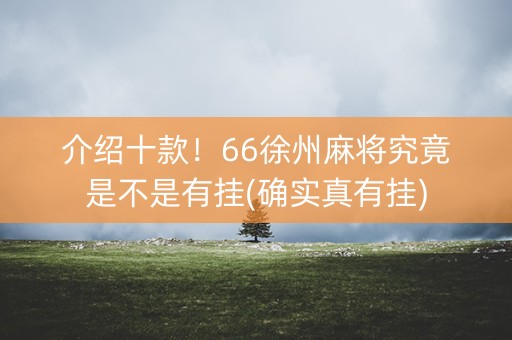 介绍十款！66徐州麻将究竟是不是有挂(确实真有挂)