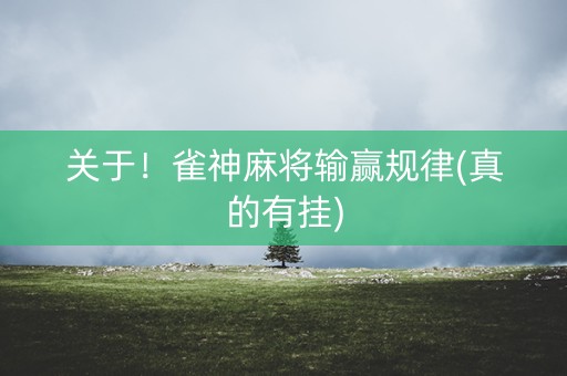 关于！雀神麻将输赢规律(真的有挂)