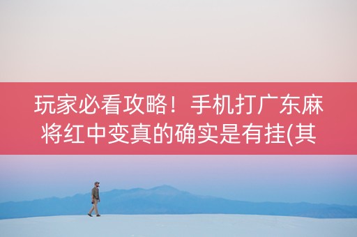 玩家必看攻略！手机打广东麻将红中变真的确实是有挂(其实是有挂确实有挂)