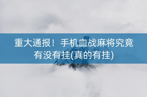 重大通报！手机血战麻将究竟有没有挂(真的有挂)