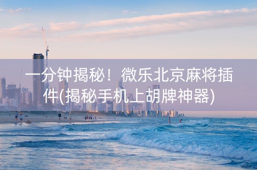 一分钟揭秘！微乐北京麻将插件(揭秘手机上胡牌神器)