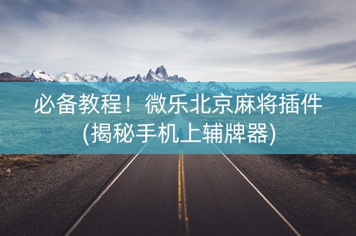 必备教程！微乐北京麻将插件(揭秘手机上辅牌器)