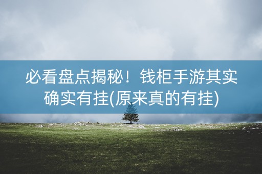 必看盘点揭秘！钱柜手游其实确实有挂(原来真的有挂)