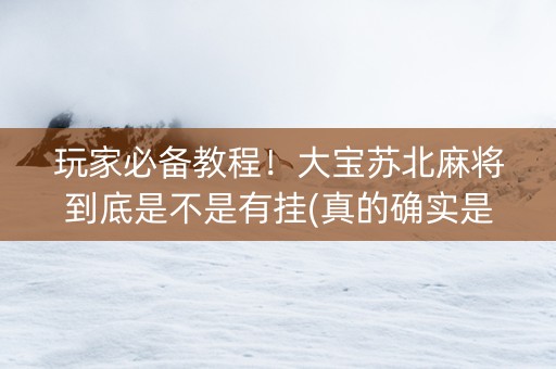 玩家必备教程！大宝苏北麻将到底是不是有挂(真的确实是有挂)