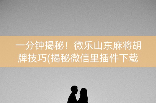 一分钟揭秘！微乐山东麻将胡牌技巧(揭秘微信里插件下载)
