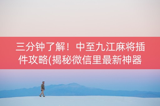 三分钟了解！中至九江麻将插件攻略(揭秘微信里最新神器下载)