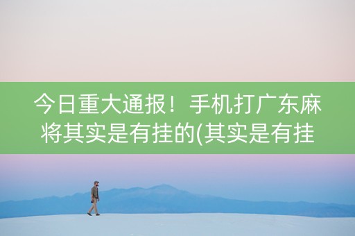 今日重大通报！手机打广东麻将其实是有挂的(其实是有挂确实有挂)
