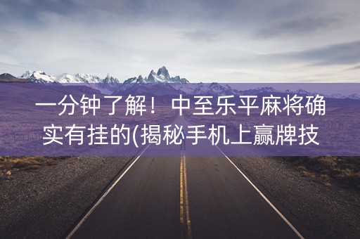 一分钟了解！中至乐平麻将确实有挂的(揭秘手机上赢牌技巧)
