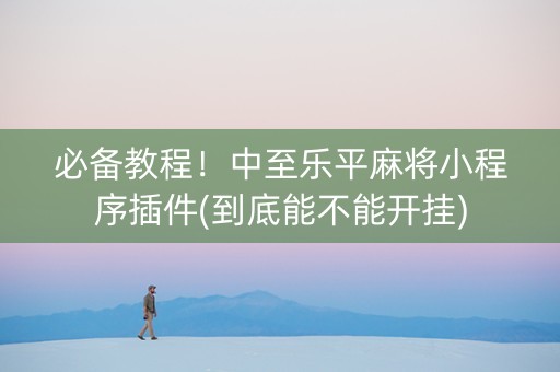 必备教程！中至乐平麻将小程序插件(到底能不能开挂)