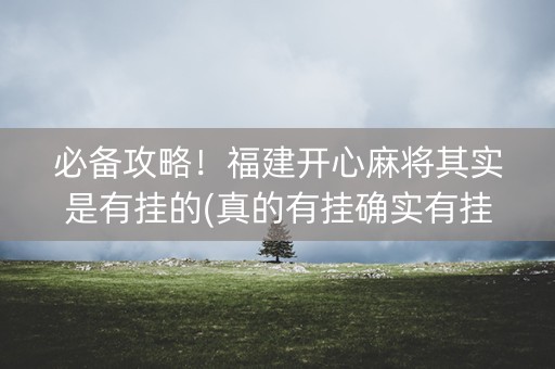 必备攻略！福建开心麻将其实是有挂的(真的有挂确实有挂)