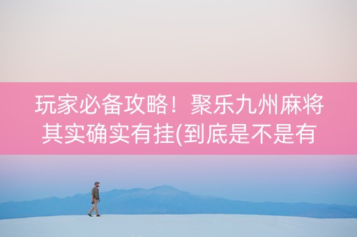 玩家必备攻略！聚乐九州麻将其实确实有挂(到底是不是有挂)