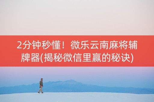 2分钟秒懂！微乐云南麻将辅牌器(揭秘微信里赢的秘诀)