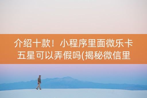 介绍十款！小程序里面微乐卡五星可以弄假吗(揭秘微信里专用神器)