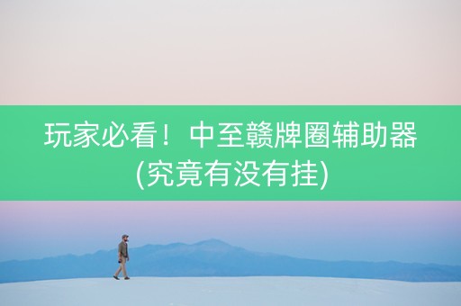 玩家必看！中至赣牌圈辅助器(究竟有没有挂)