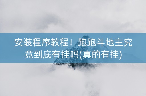 安装程序教程！跑跑斗地主究竟到底有挂吗(真的有挂)