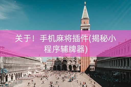 关于！手机麻将插件(揭秘小程序辅牌器)