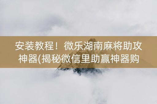 安装教程！微乐湖南麻将助攻神器(揭秘微信里助赢神器购买)