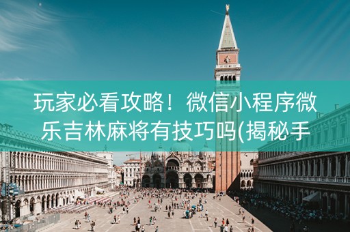 玩家必看攻略！微信小程序微乐吉林麻将有技巧吗(揭秘手机上最新神器下载)