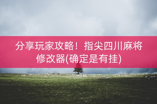 分享玩家攻略！指尖四川麻将修改器(确定是有挂)