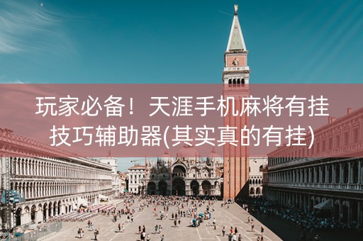 玩家必备！天涯手机麻将有挂技巧辅助器(其实真的有挂)