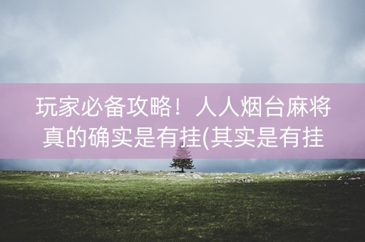 玩家必备攻略！人人烟台麻将真的确实是有挂(其实是有挂确实有挂)