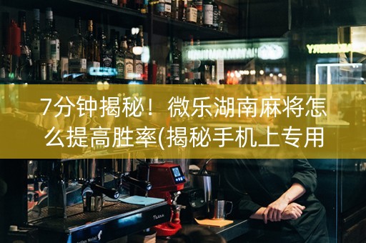 7分钟揭秘！微乐湖南麻将怎么提高胜率(揭秘手机上专用神器下载)