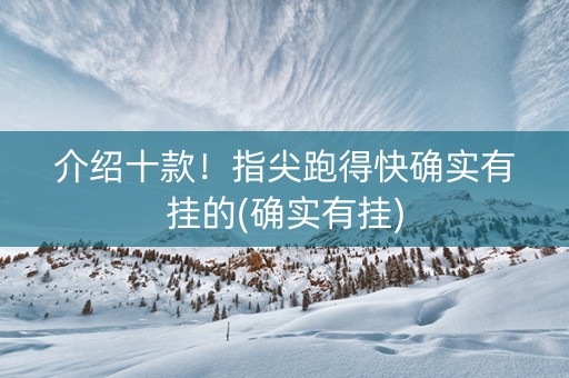 介绍十款！指尖跑得快确实有挂的(确实有挂)