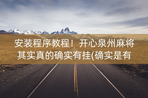 安装程序教程！开心泉州麻将其实真的确实有挂(确实是有挂的)