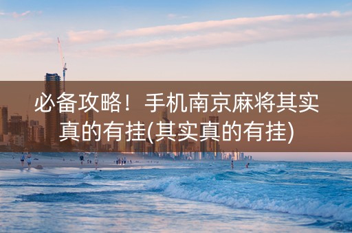 必备攻略！手机南京麻将其实真的有挂(其实真的有挂)