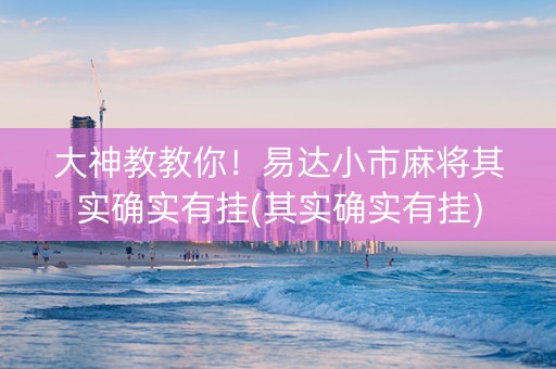 大神教教你！易达小市麻将其实确实有挂(其实确实有挂)