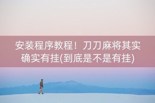 安装程序教程！刀刀麻将其实确实有挂(到底是不是有挂)