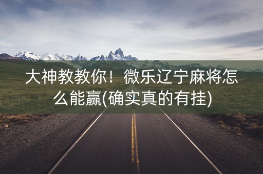 大神教教你！微乐辽宁麻将怎么能赢(确实真的有挂)