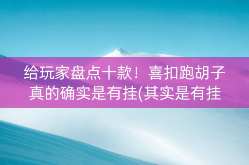给玩家盘点十款！喜扣跑胡子真的确实是有挂(其实是有挂确实有挂)
